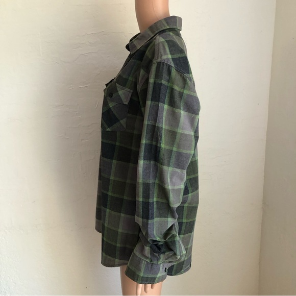 Diamond Jack Green/Gray Plaid Western Style Button-Up Shirt Women’s Size L Top - Picture 6 of 16